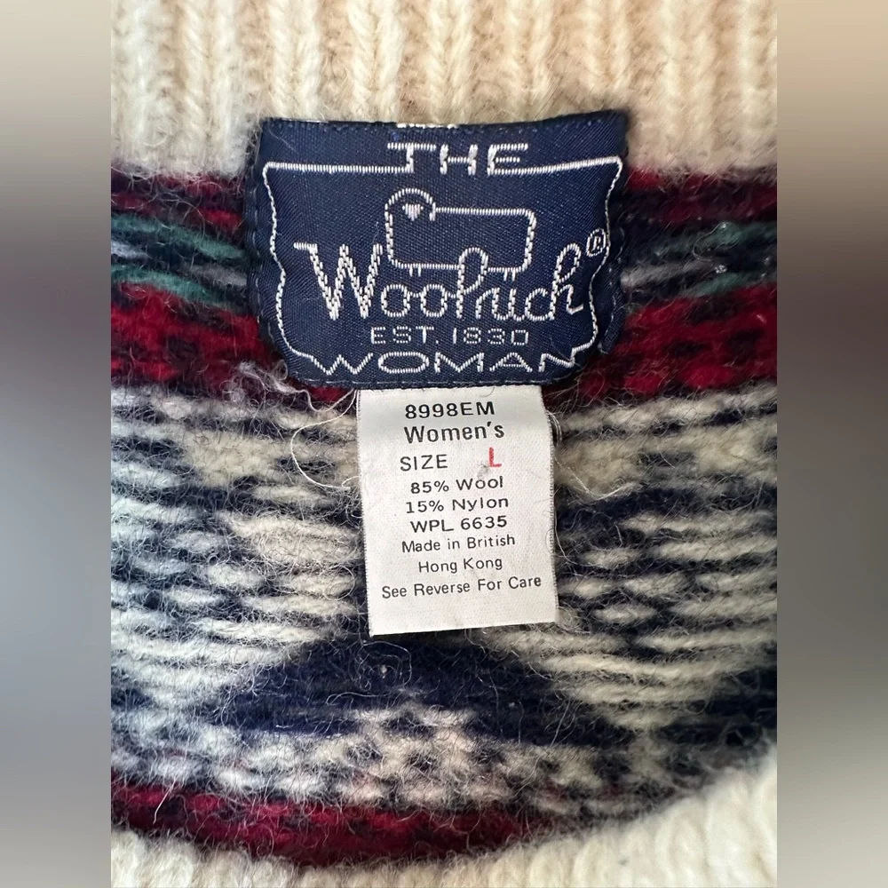 Vintage 80s Women’s Woolrich wool blend sweater, size L - Picture 4 of 10
